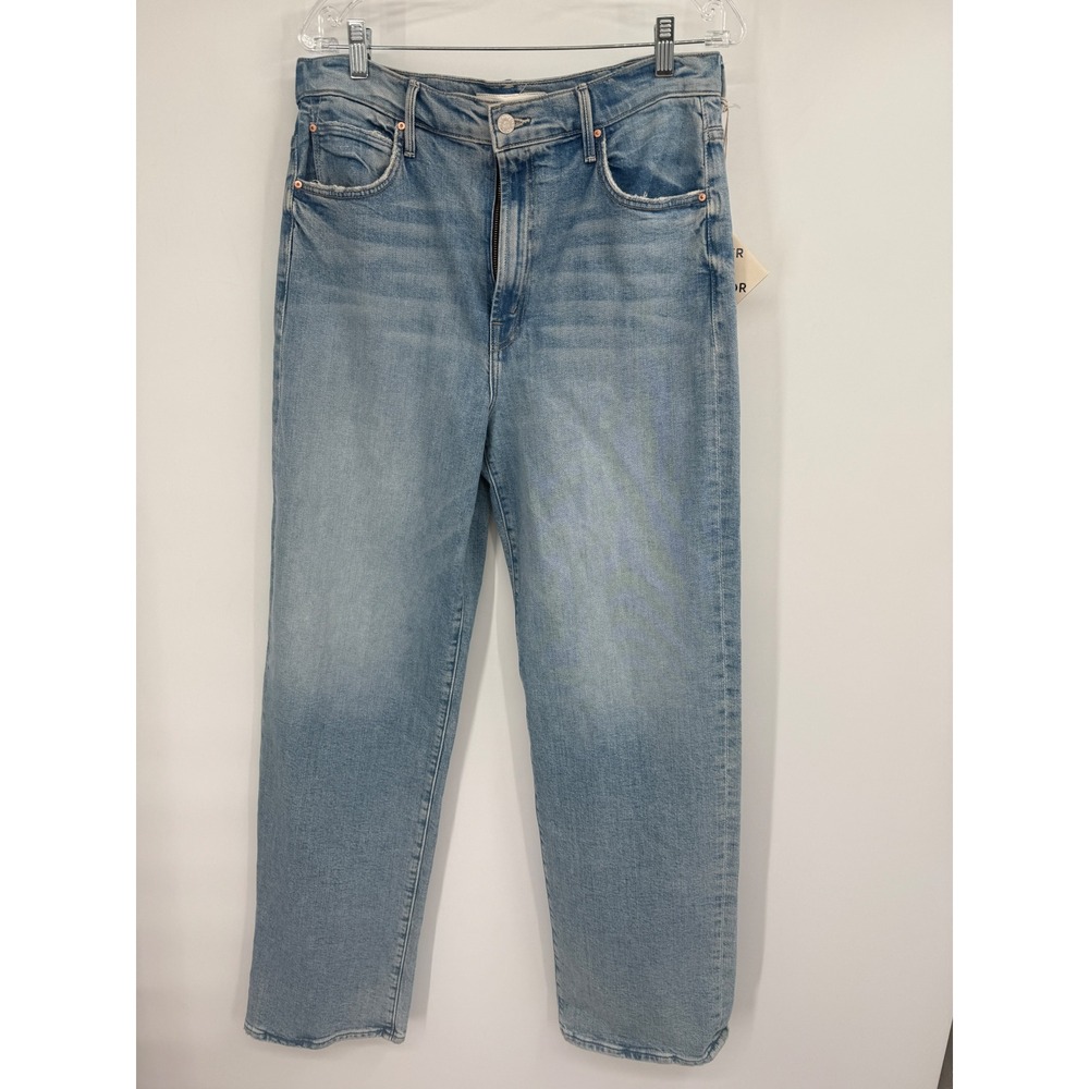 Mother The Spitfire Sneak Straight Leg Jeans in I Confess Light Wash Sz 28 NWT